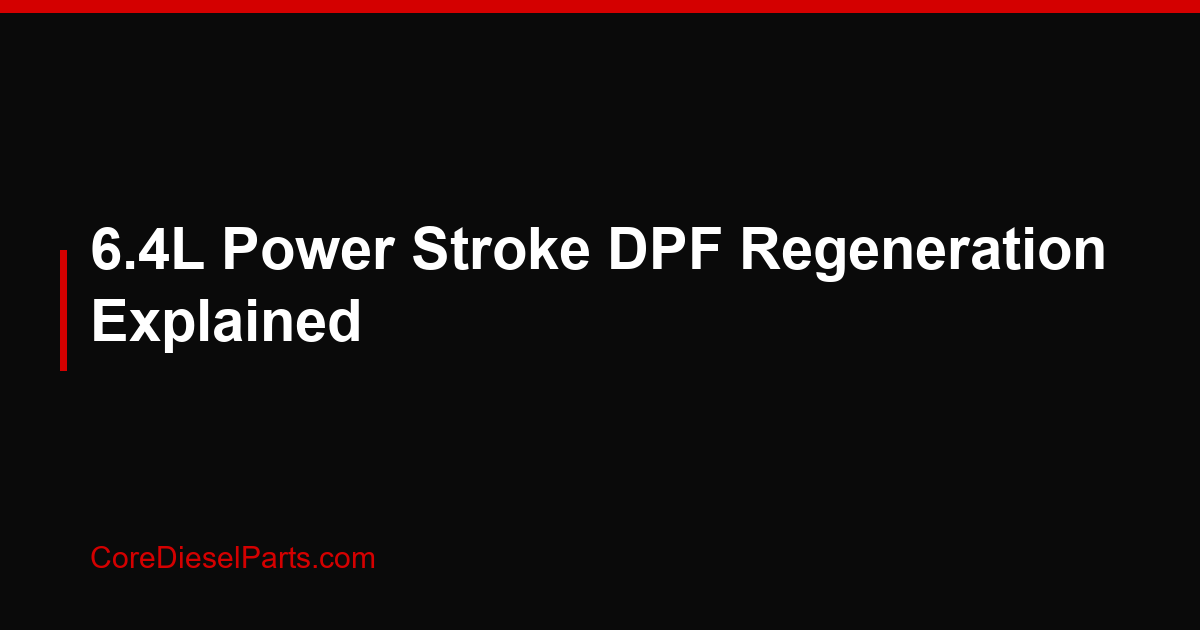 6.4L Power Stroke DPF Regeneration Explained