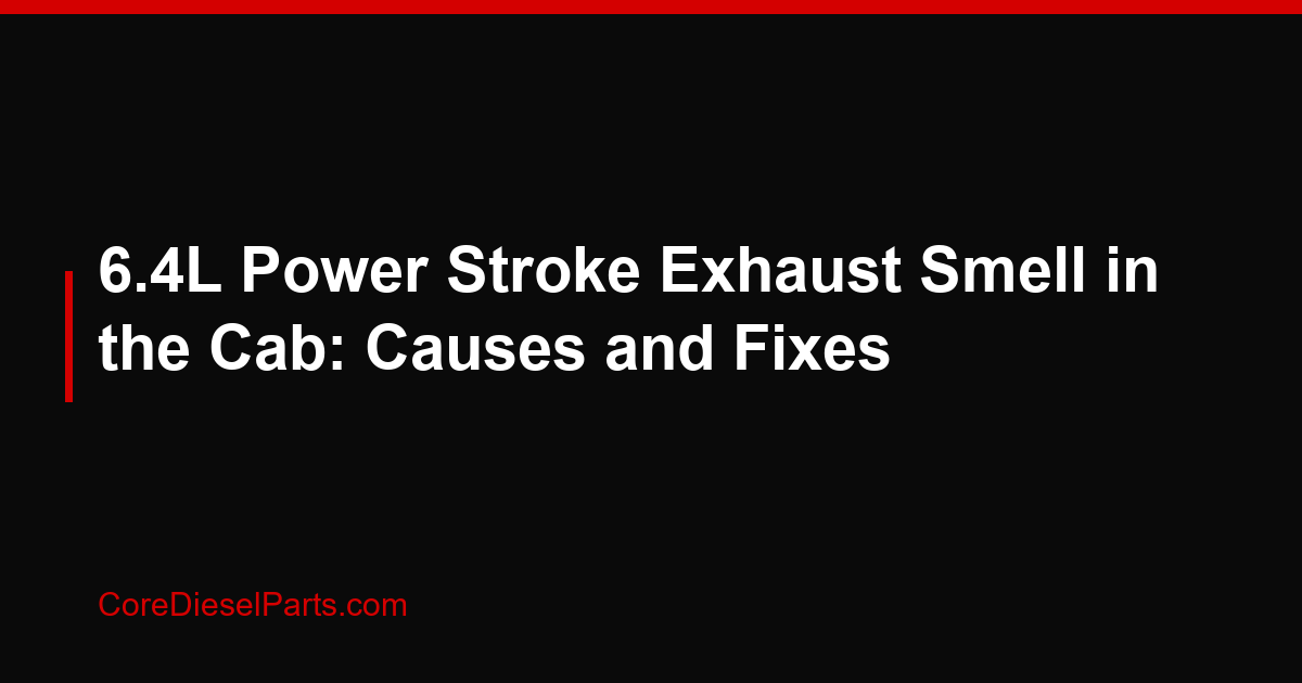 6.4L Power Stroke Exhaust Smell in the Cab: Causes and Fixes