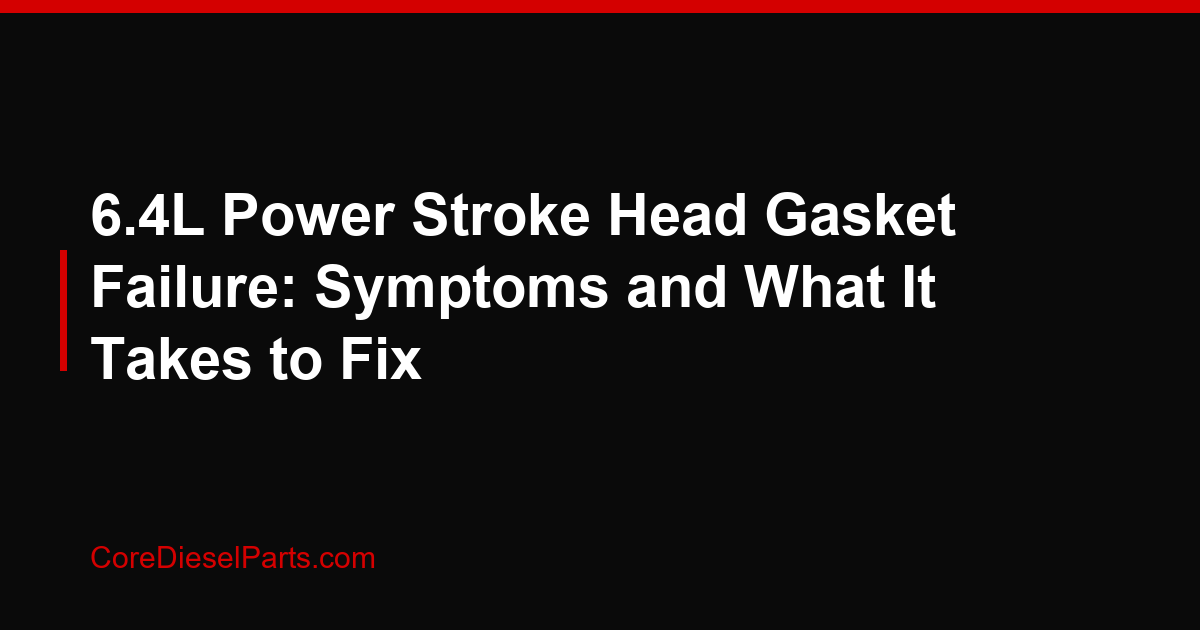 6.4L Power Stroke Head Gasket Failure: Symptoms and What It Takes to Fix