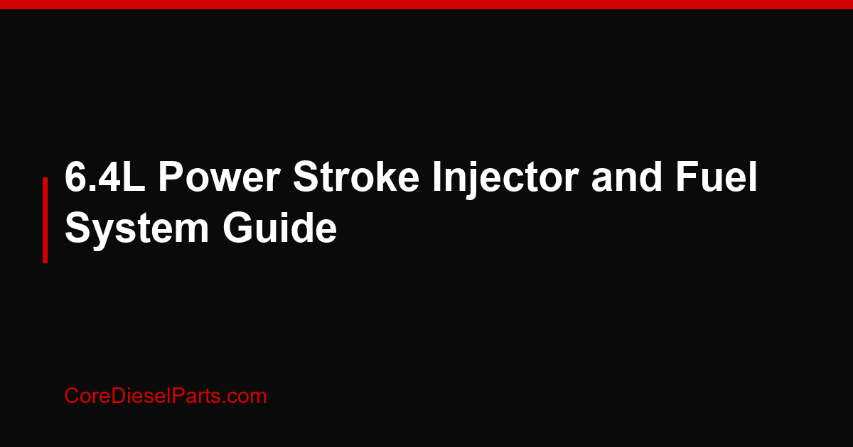 6.4L Power Stroke Injector and Fuel System Guide