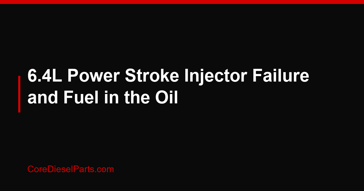 6.4L Power Stroke Injector Failure and Fuel in the Oil