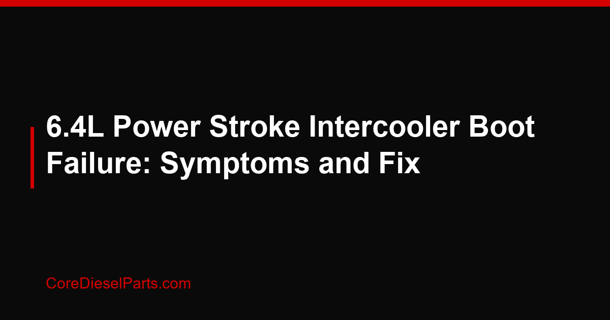 6.4L Power Stroke Intercooler Boot Failure: Symptoms and Fix