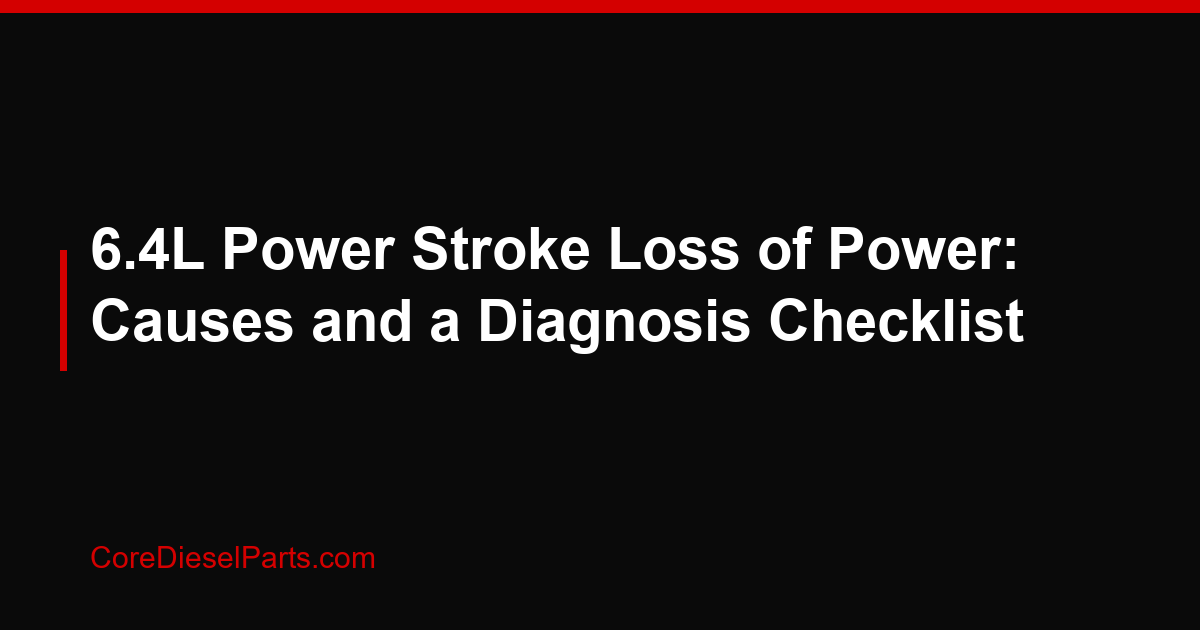 6.4L Power Stroke Loss of Power: Causes and a Diagnosis Checklist
