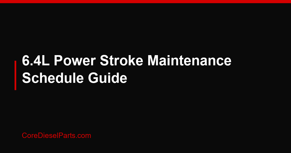 6.4L Power Stroke Maintenance Schedule Guide