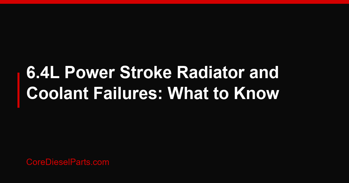 6.4L Power Stroke Radiator and Coolant Failures: What to Know