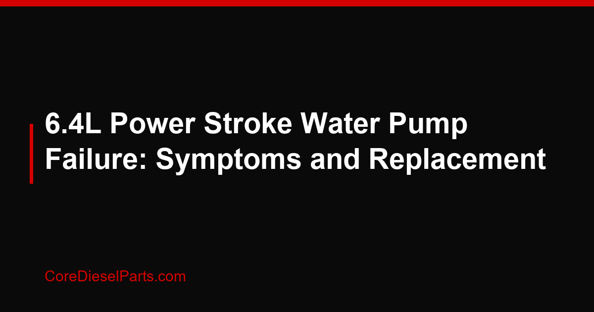 6.4L Power Stroke Water Pump Failure: Symptoms and Replacement