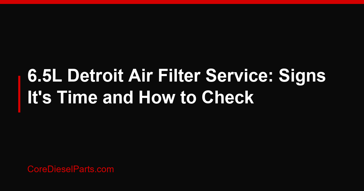 6.5L Detroit Air Filter Service: Signs It's Time and How to Check