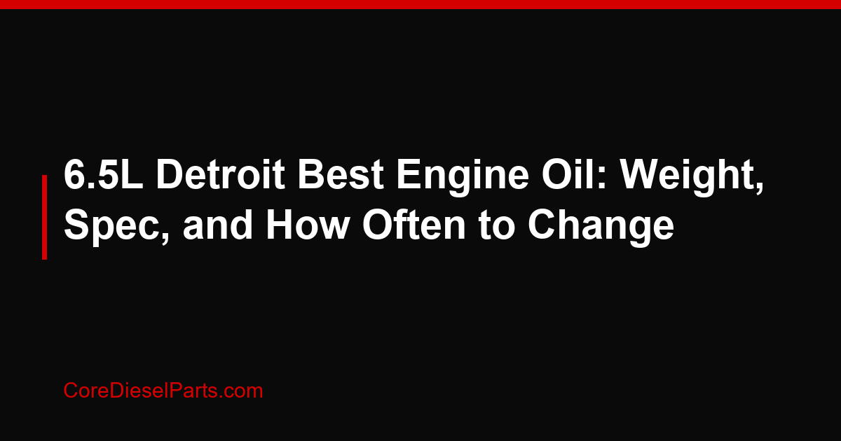 6.5L Detroit Best Engine Oil: Weight, Spec, and How Often to Change