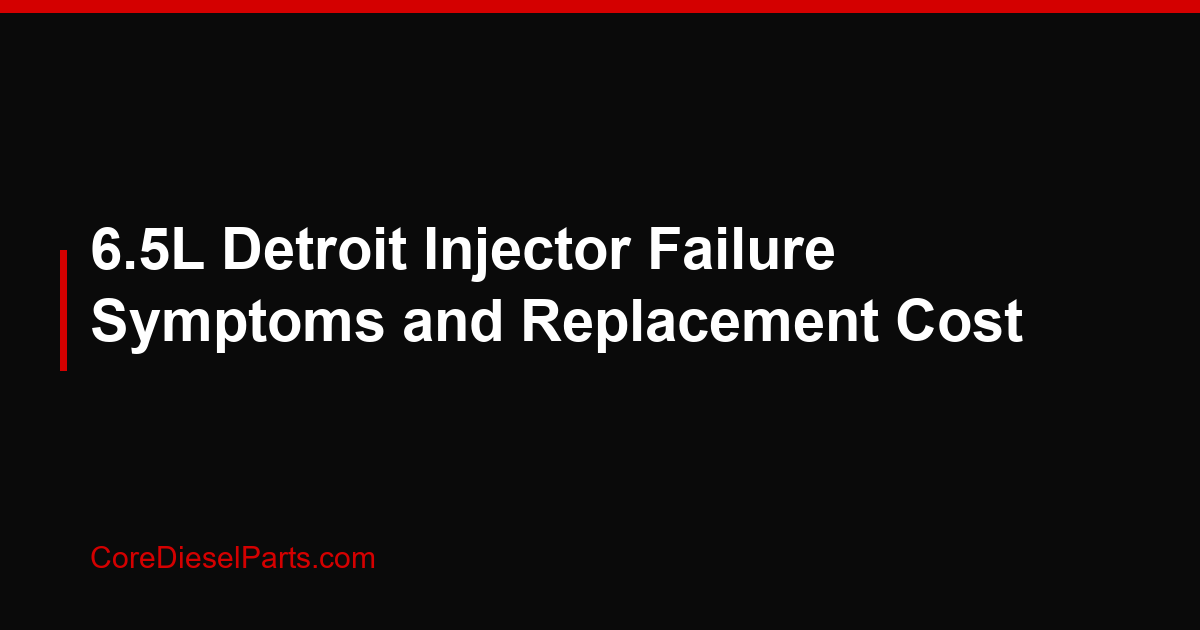 6.5L Detroit Injector Failure Symptoms and Replacement Cost