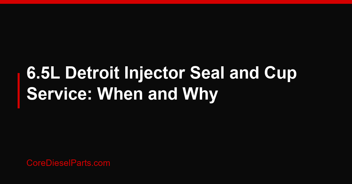6.5L Detroit Injector Seal and Cup Service: When and Why