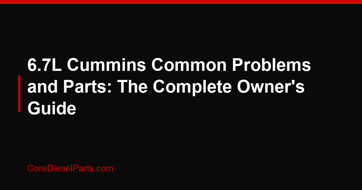 6.7L Cummins Common Problems and Parts: The Complete Owner's Guide