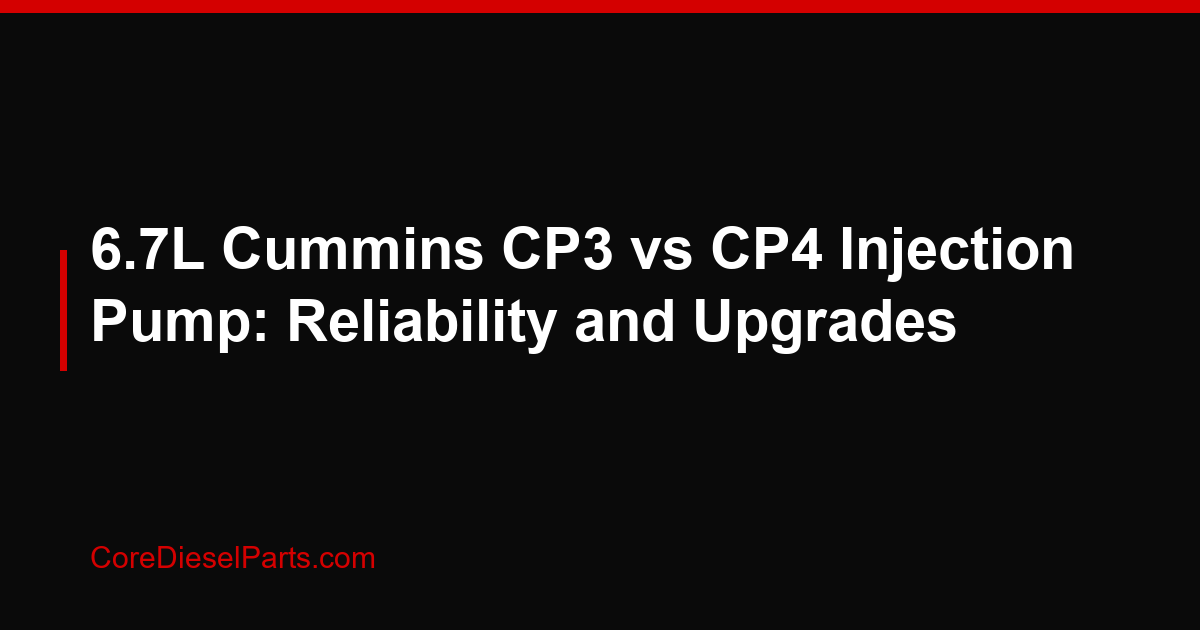 6.7L Cummins CP3 vs CP4 Injection Pump: Reliability and Upgrades