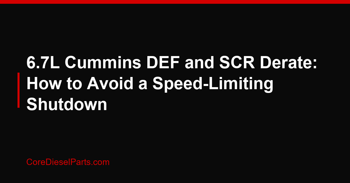 6.7L Cummins DEF and SCR Derate: How to Avoid a Speed-Limiting Shutdown