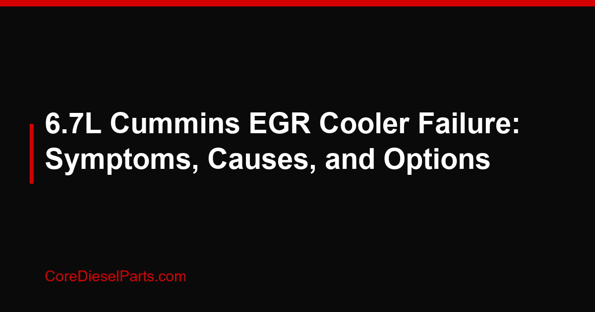 6.7L Cummins EGR Cooler Failure: Symptoms, Causes, and Options