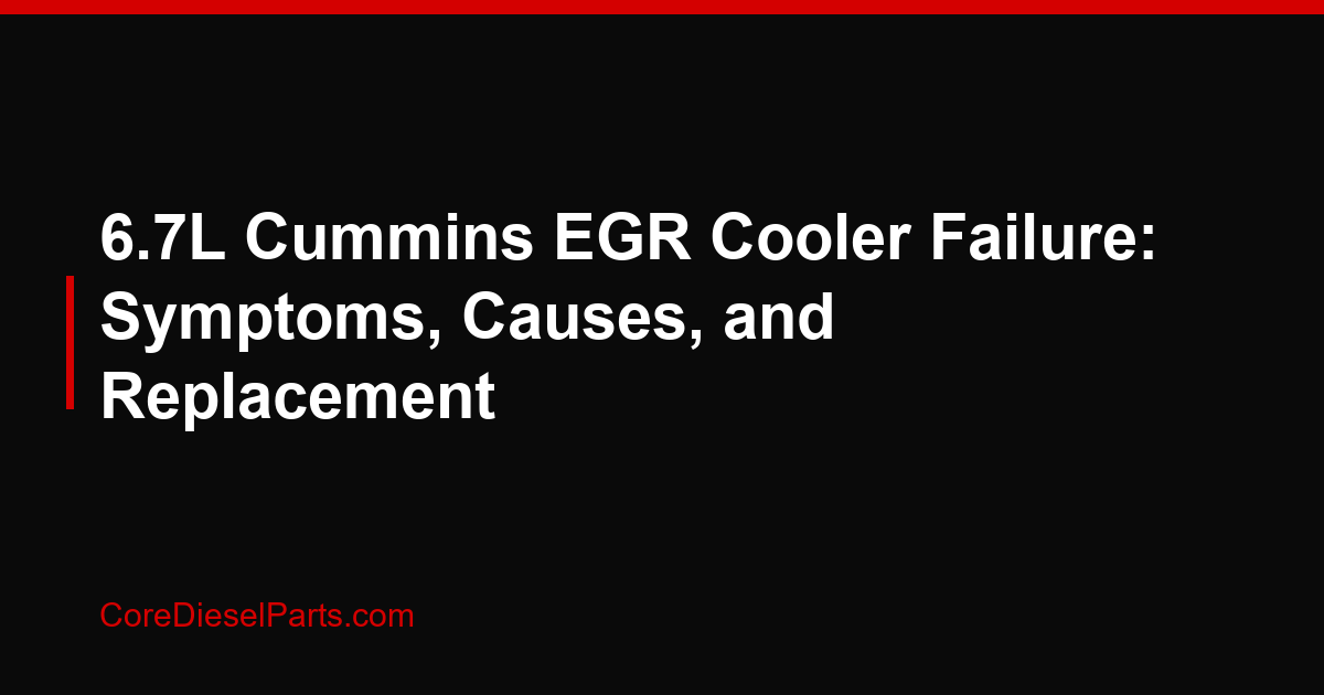 6.7L Cummins EGR Cooler Failure: Symptoms, Causes, and Replacement