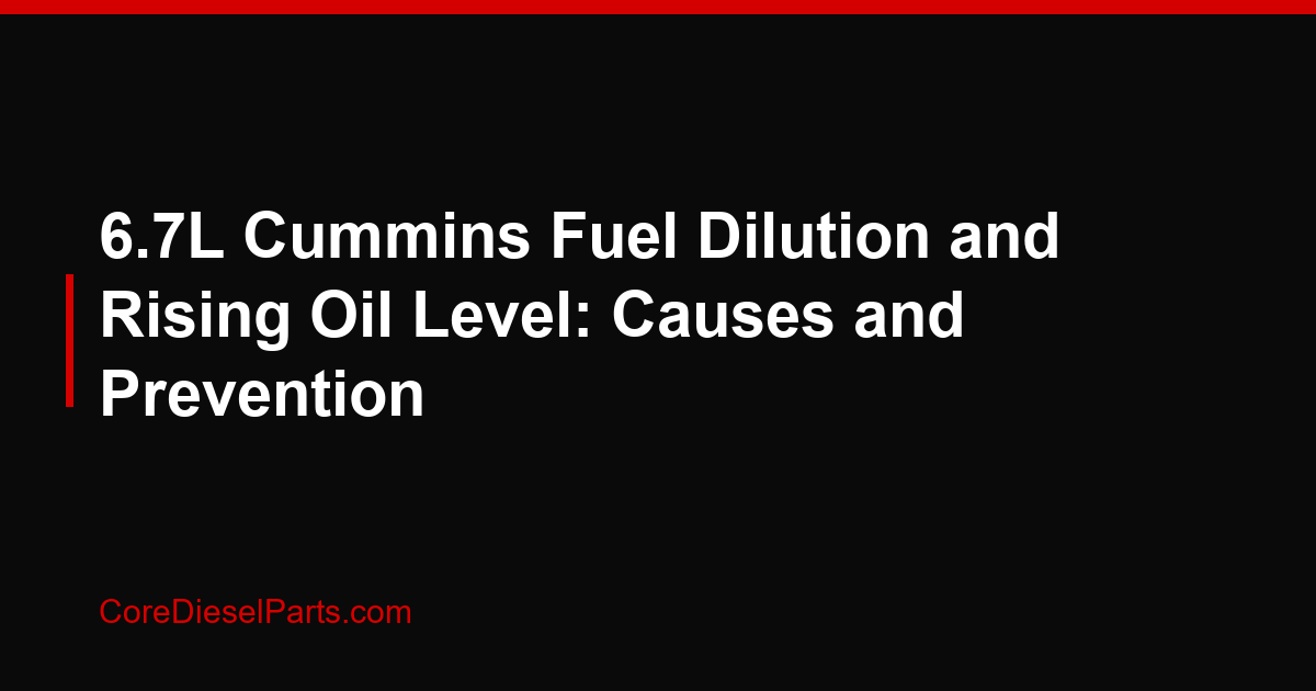 6.7L Cummins Fuel Dilution and Rising Oil Level: Causes and Prevention