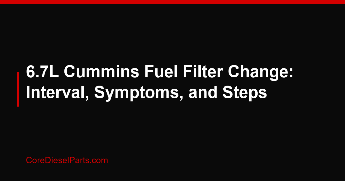 6.7L Cummins Fuel Filter Change: Interval, Symptoms, and Steps