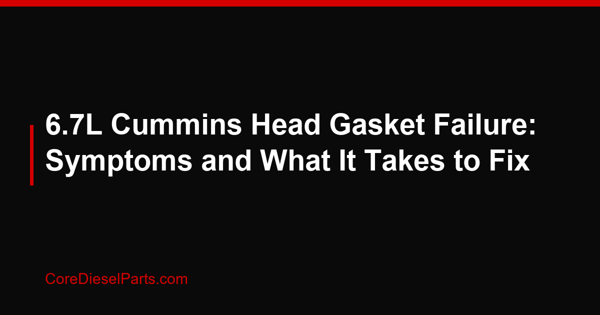 6.7L Cummins Head Gasket Failure: Symptoms and What It Takes to Fix