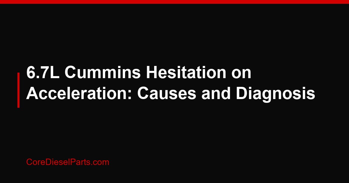 6.7L Cummins Hesitation on Acceleration: Causes and Diagnosis
