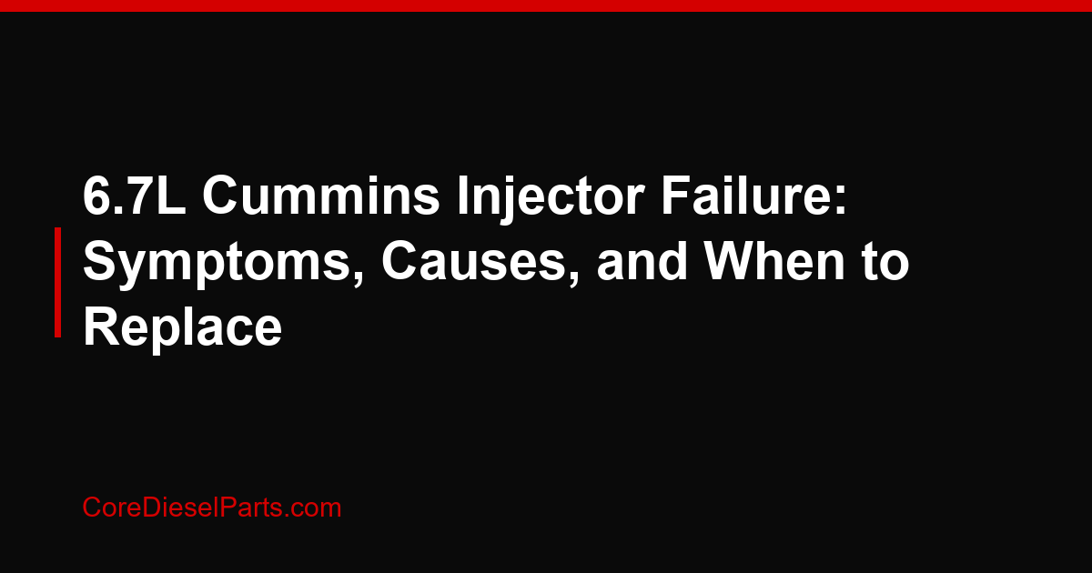 6.7L Cummins Injector Failure: Symptoms, Causes, and When to Replace