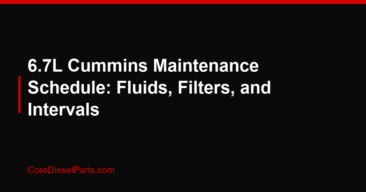 6.7L Cummins Maintenance Schedule: Fluids, Filters, and Intervals