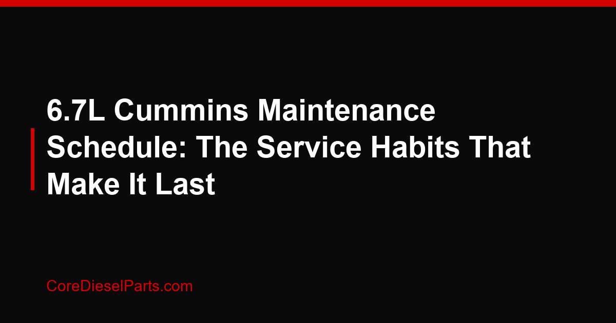 6.7L Cummins Maintenance Schedule: The Service Habits That Make It Last