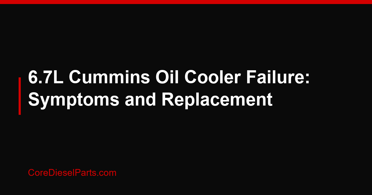 6.7L Cummins Oil Cooler Failure: Symptoms and Replacement
