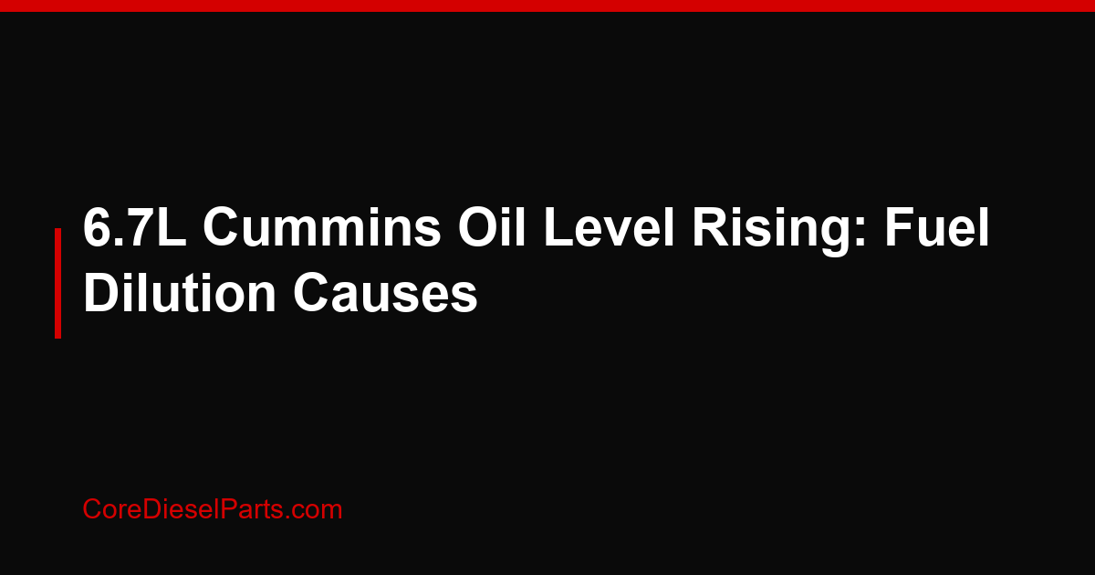 6.7L Cummins Oil Level Rising: Fuel Dilution Causes