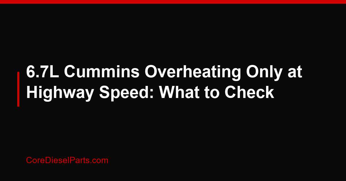 6.7L Cummins Overheating Only at Highway Speed: What to Check