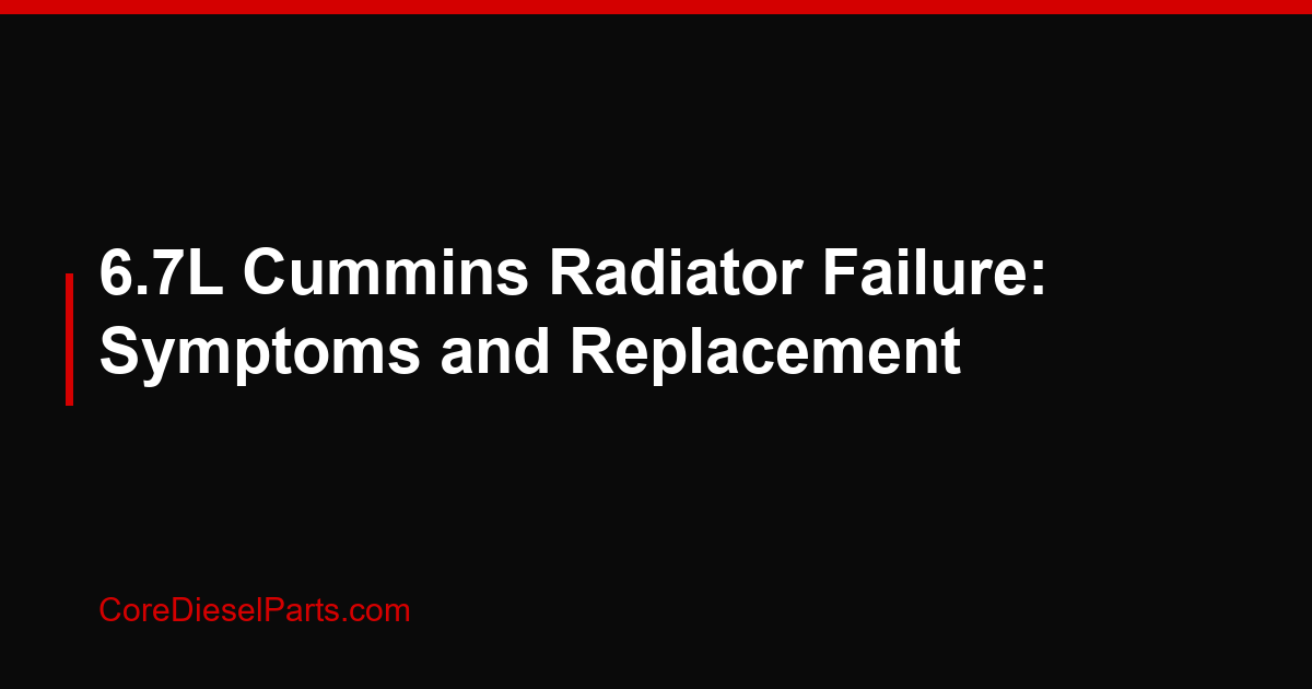 6.7L Cummins Radiator Failure: Symptoms and Replacement