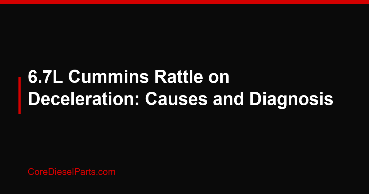 6.7L Cummins Rattle on Deceleration: Causes and Diagnosis