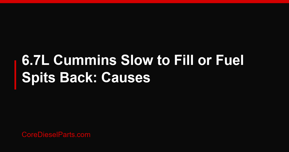 6.7L Cummins Slow to Fill or Fuel Spits Back: Causes