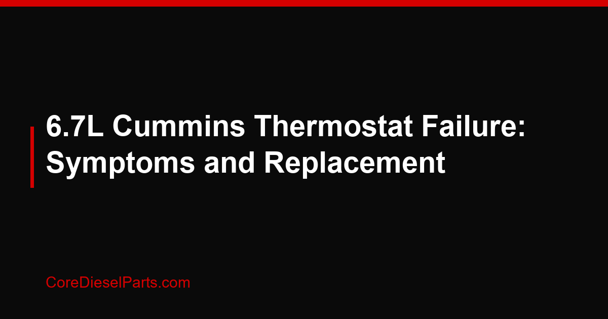 6.7L Cummins Thermostat Failure: Symptoms and Replacement