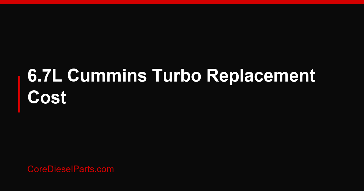6.7L Cummins Turbo Replacement Cost