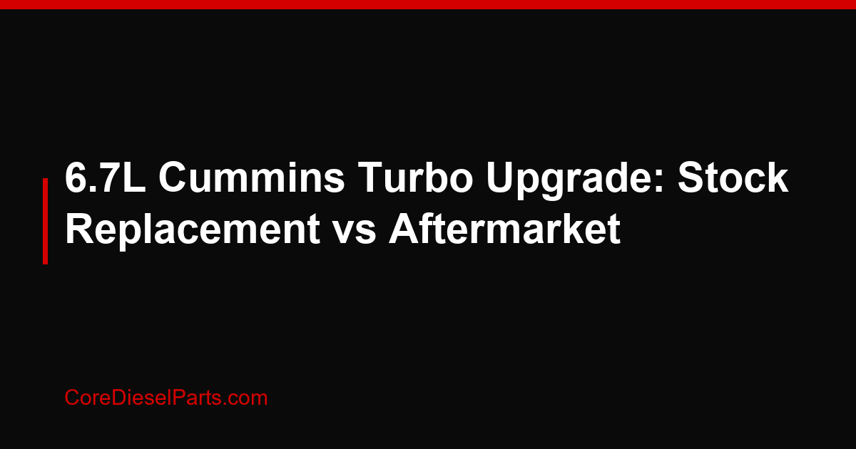 6.7L Cummins Turbo Upgrade: Stock Replacement vs Aftermarket
