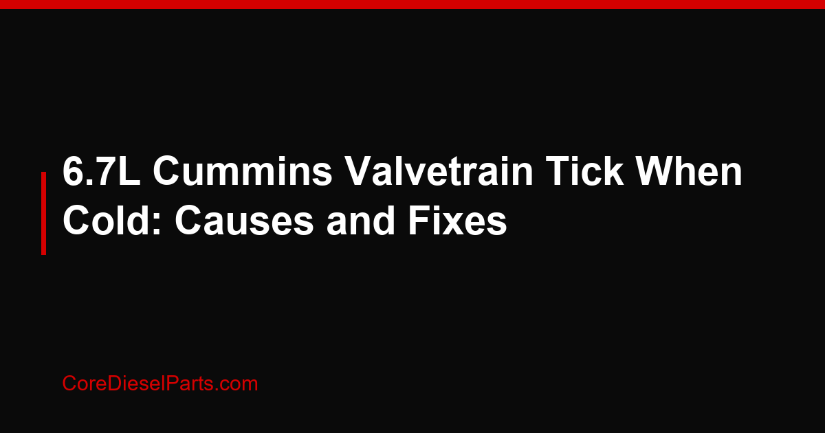 6.7L Cummins Valvetrain Tick When Cold: Causes and Fixes