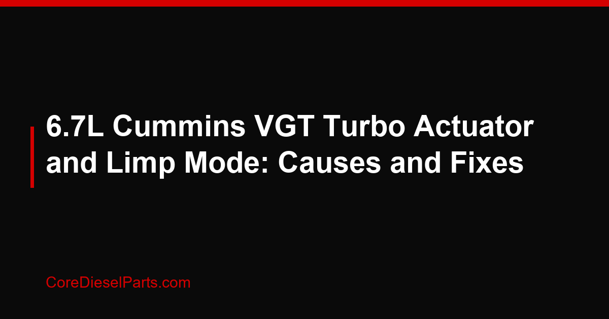 6.7L Cummins VGT Turbo Actuator and Limp Mode: Causes and Fixes