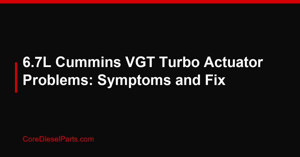 6.7L Cummins VGT Turbo Actuator Problems: Symptoms and Fix