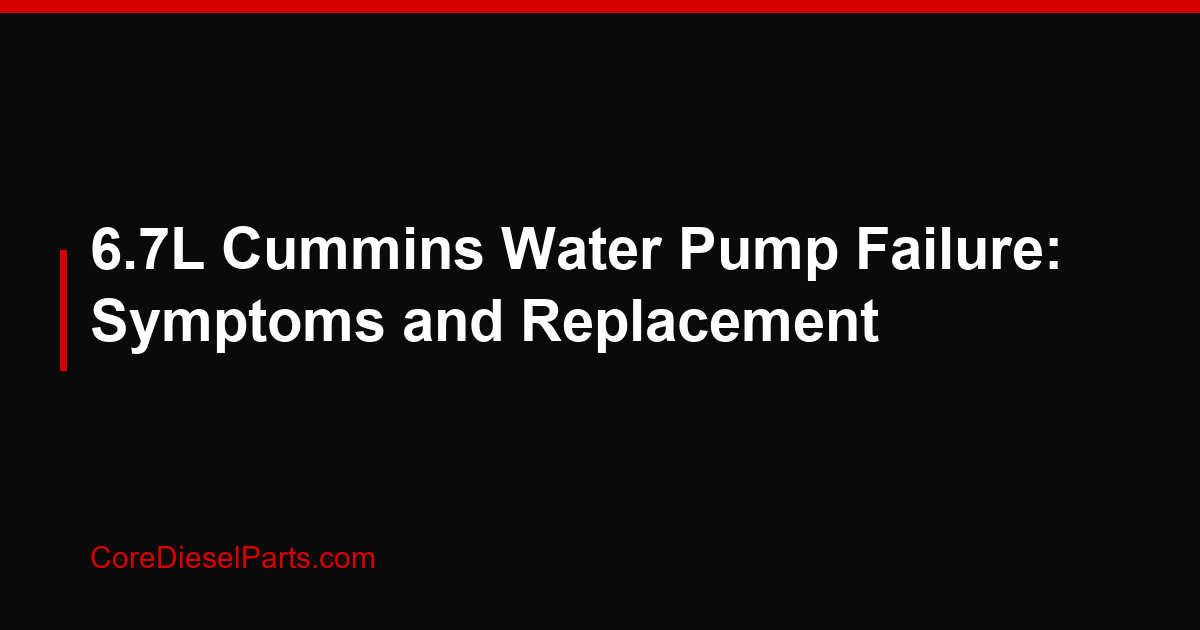 6.7L Cummins Water Pump Failure: Symptoms and Replacement
