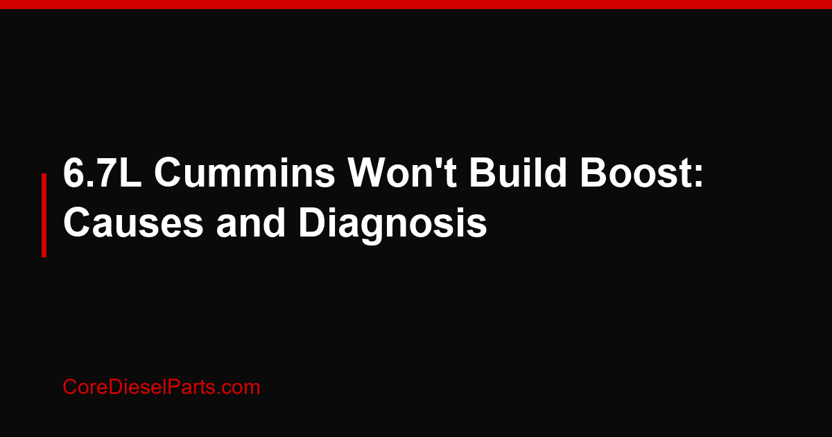 6.7L Cummins Won't Build Boost: Causes and Diagnosis