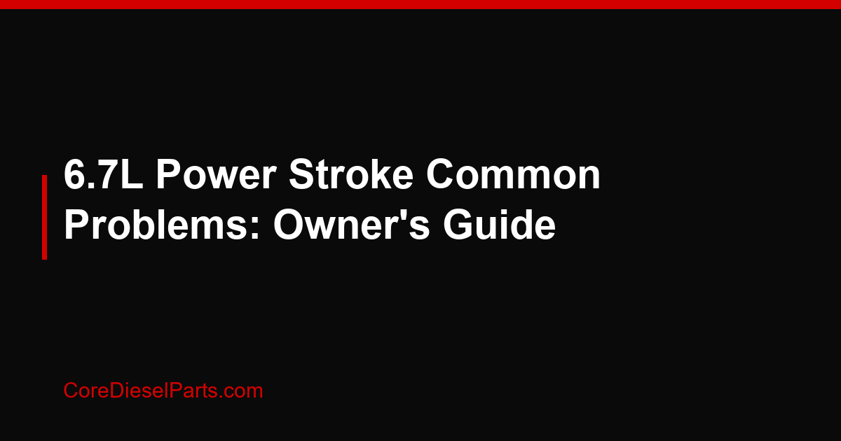 6.7L Power Stroke Common Problems: Owner's Guide