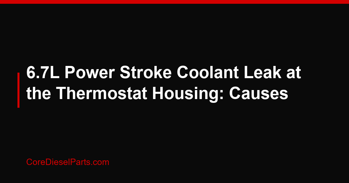 6.7L Power Stroke Coolant Leak at the Thermostat Housing: Causes
