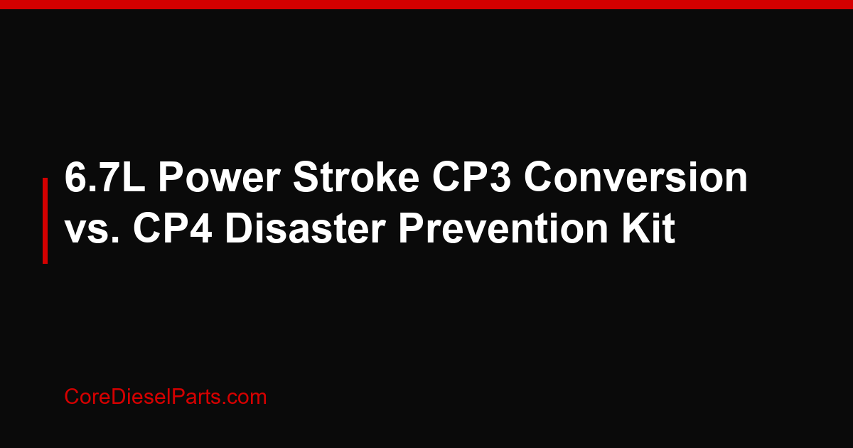 6.7L Power Stroke CP3 Conversion vs. CP4 Disaster Prevention Kit