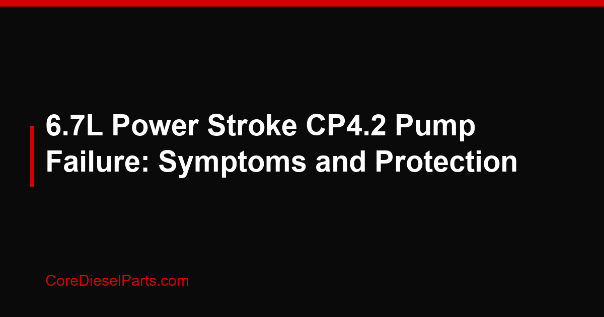 6.7L Power Stroke CP4.2 Pump Failure: Symptoms and Protection