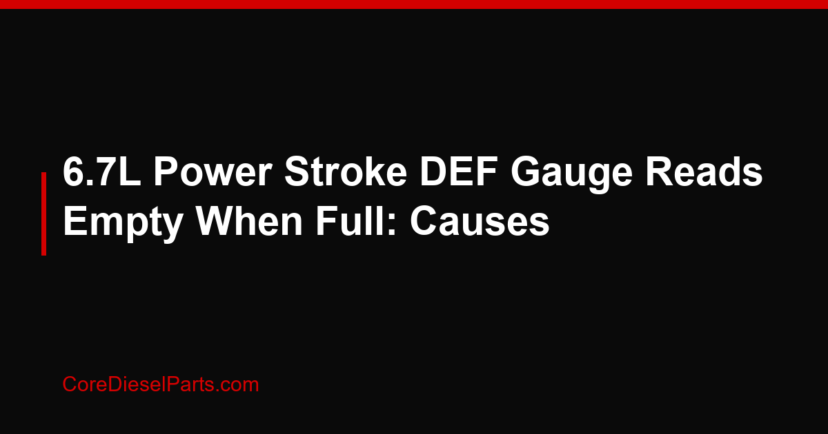 6.7L Power Stroke DEF Gauge Reads Empty When Full: Causes