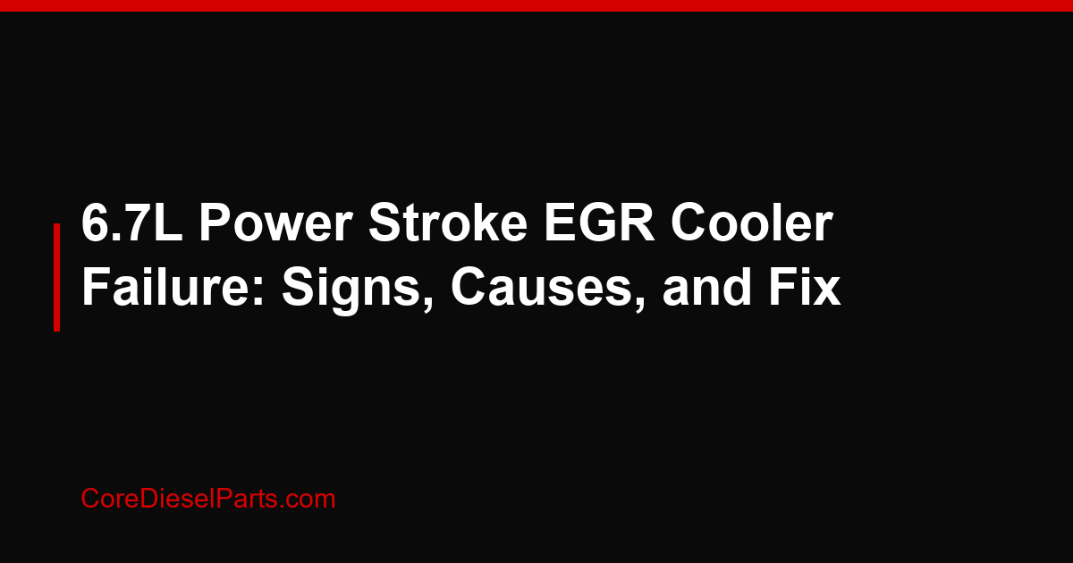 6.7L Power Stroke EGR Cooler Failure: Signs, Causes, and Fix