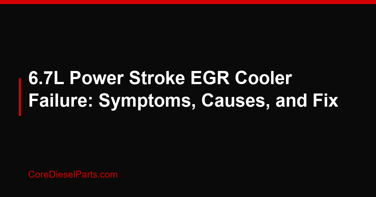 6.7L Power Stroke EGR Cooler Failure: Symptoms, Causes, and Fix