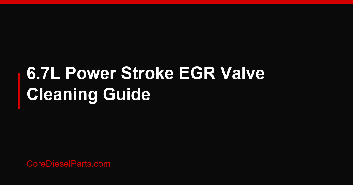 6.7L Power Stroke EGR Valve Cleaning Guide