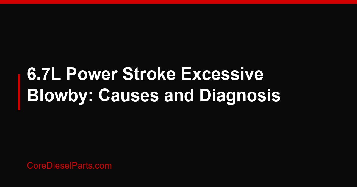 6.7L Power Stroke Excessive Blowby: Causes and Diagnosis