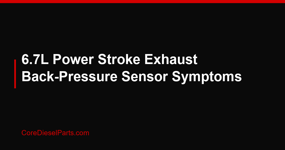 6.7L Power Stroke Exhaust Back-Pressure Sensor Symptoms